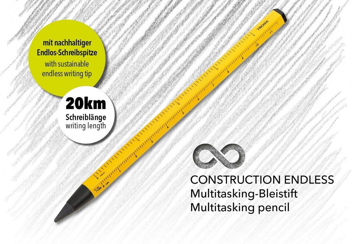 Troika, Duke Baron & Paperthinks by Brand Node, Inc. - Wholesale Pencil - Troika Multi-Tasking Construction Endless Pencil 12.5 Miles15
