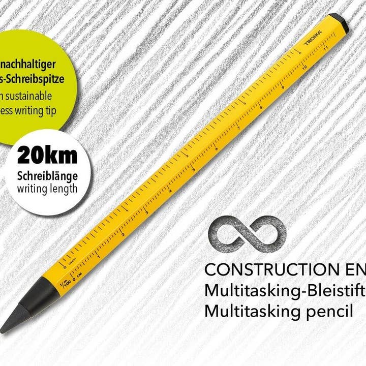 Troika, Duke Baron & Paperthinks by Brand Node, Inc. - Wholesale Pencil - Troika Multi-Tasking Construction Endless Pencil 12.5 Miles12