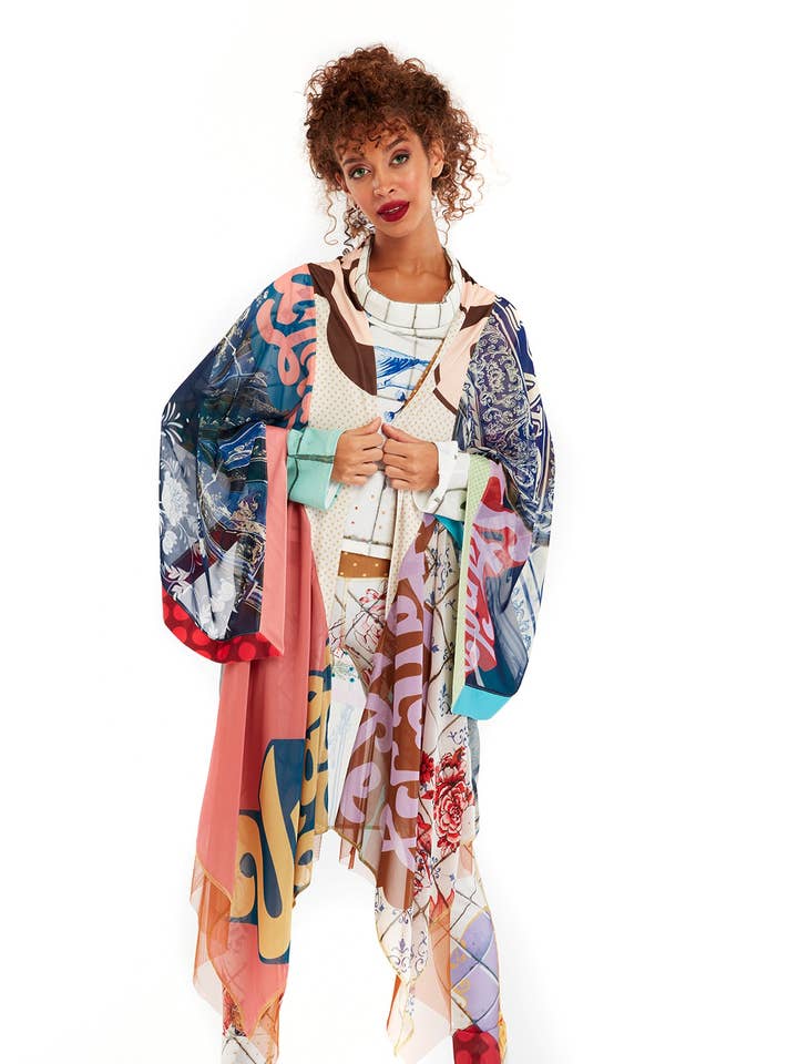 IPNG Design - Wholesale Kimono - Women's - Kimono Cardigan - Ocean Washed Tiles0