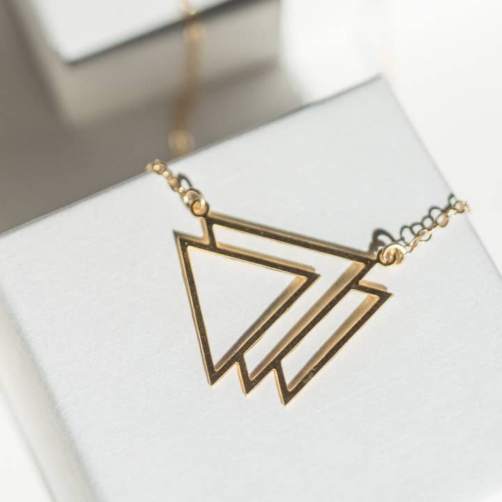 Artemis - Nested Triangles Necklace for wholesale by Aviv Jewelry
