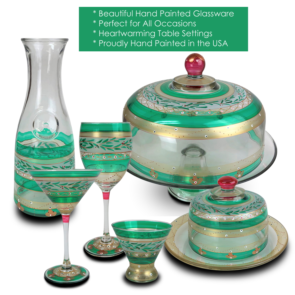 Golden Hill Studio – wholesale Cocktail/liquor glass – Moroccan Mosaic Garland Christmas Margarita Glasses4