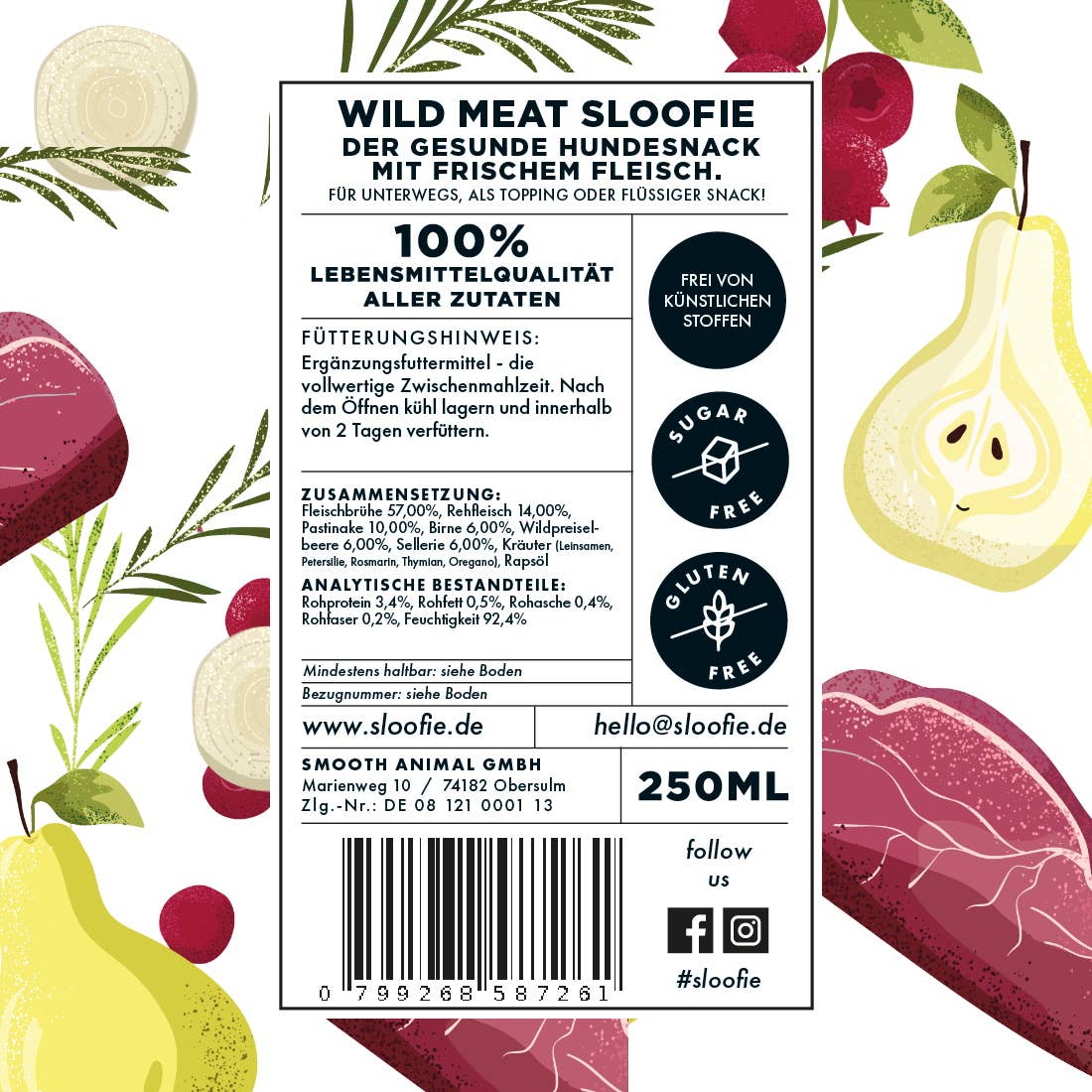 Sloofie-der Hundesmoothie - Wholesale Pet Food - Dog - SLOOFIE - WILD MEAT2