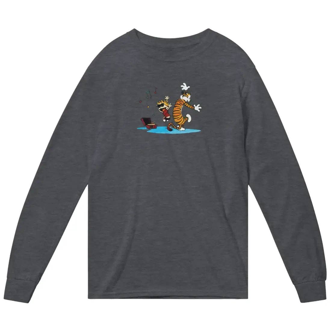 Art-O-Rama Shop - Wholesale T-Shirt (Graphic) - Unisex - Calvin and Hobbes Dancing with Record Player Long Sleeve Shirt4