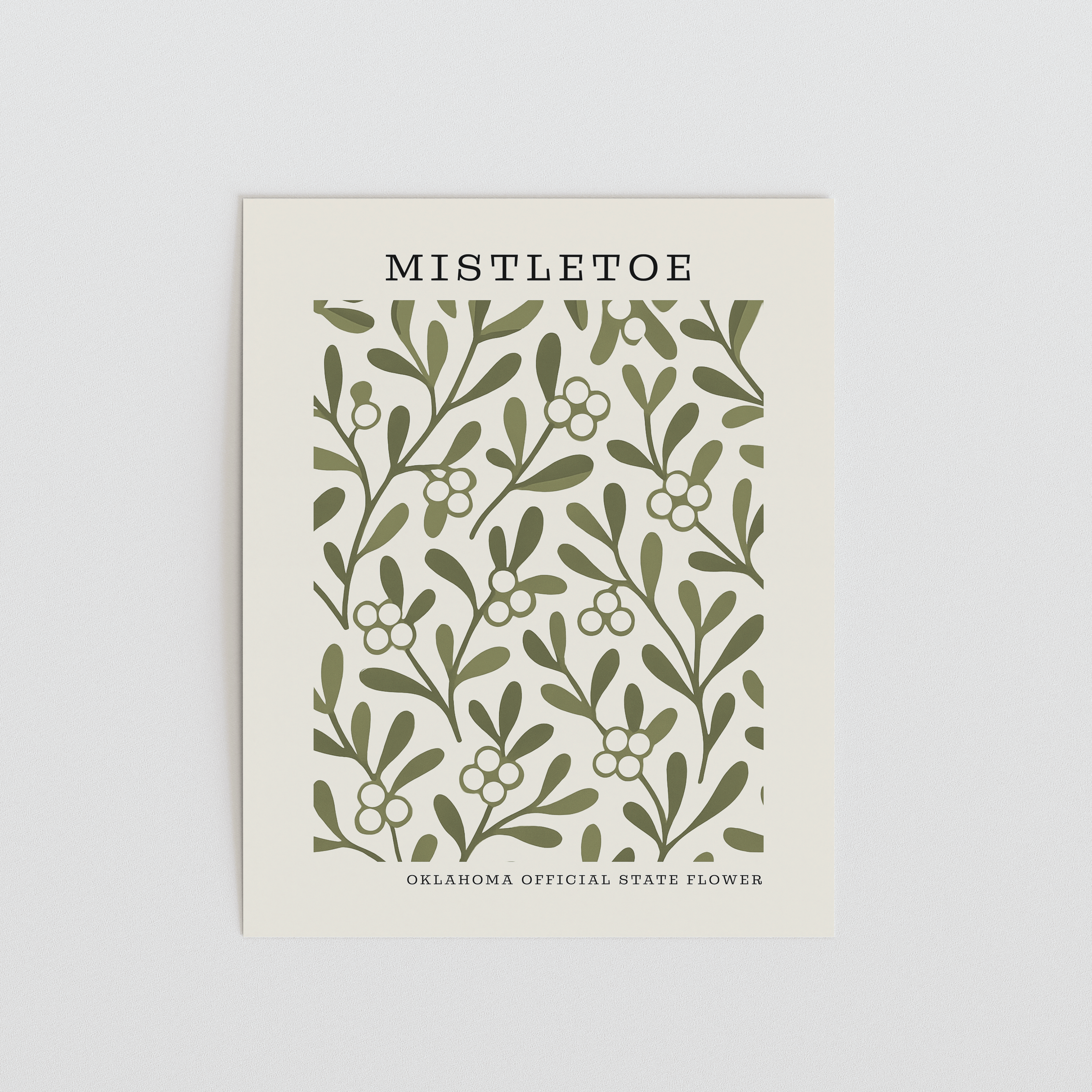 The FlatFile Society - Wholesale Art Print - Oklahoma State Flower Art Print – Mistletoe1
