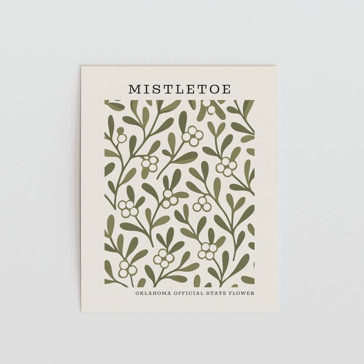The FlatFile Society - Wholesale Art Print - Oklahoma State Flower Art Print – Mistletoe1