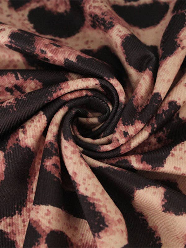 Bodycon Long Sleeves Leopard Printed Round-Neck Maxi Dresses for wholesale on Faire11