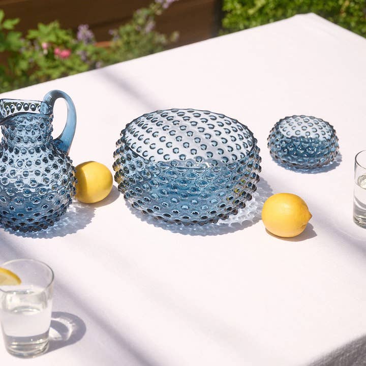 Maure - Wholesale Decorative Plate/Dish/Bowl - Handblown Hobnail Bowl - Large - Midnight Blue