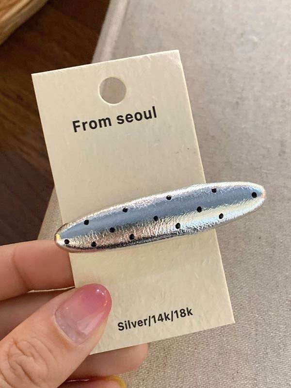 Simple Leather Heart Polka Dot Hair Clips DP25F560 for wholesale by Dipped Shop