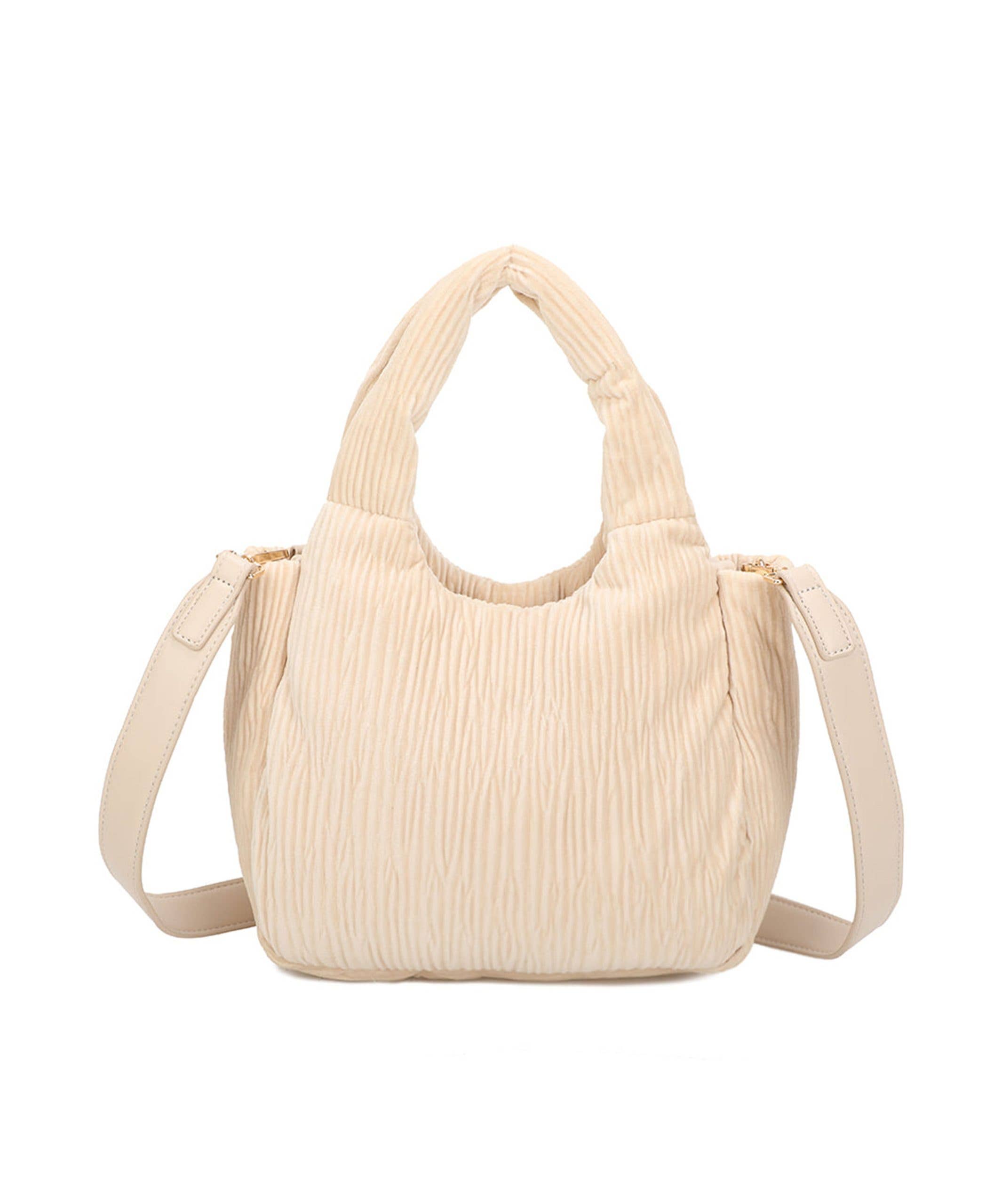 Ellas Trading - Venta al por mayor Bolso con correa - Mujer - Bolso de hombro tipo hobo acolchado de pana a la moda4