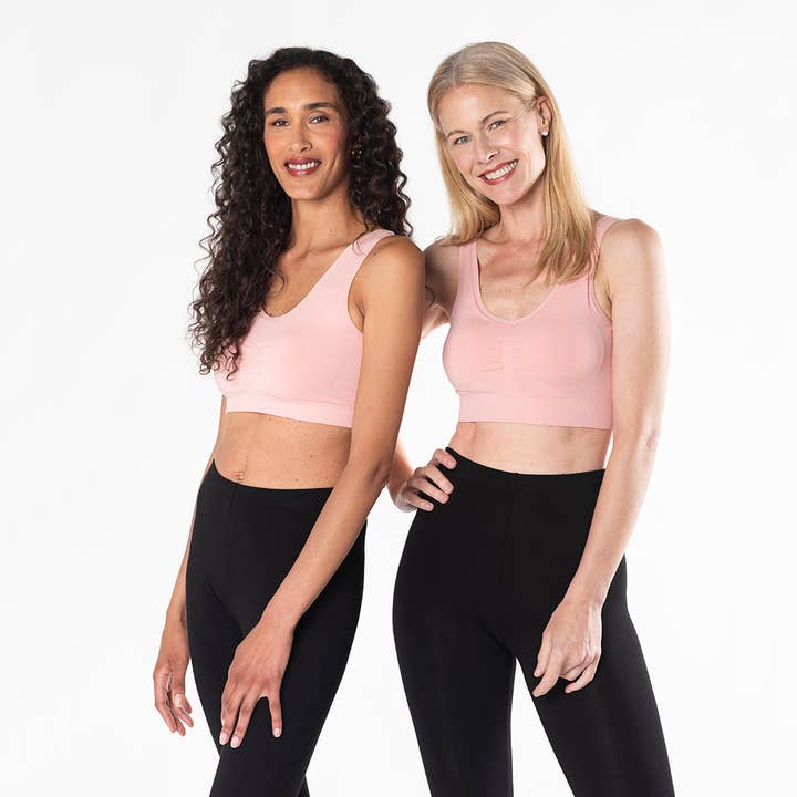 Essential V-Neck Bamboo Bralette - Pink for wholesale on Faire1