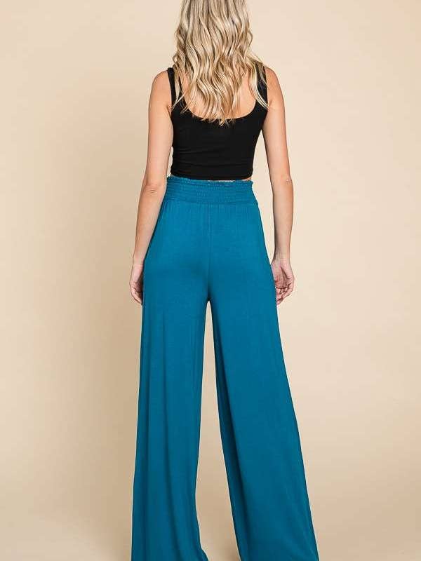 Culture Code - Wholesale Pants - Women's - CAP1848 - SMOCKING WAIST WIDE POCKET PANTS5