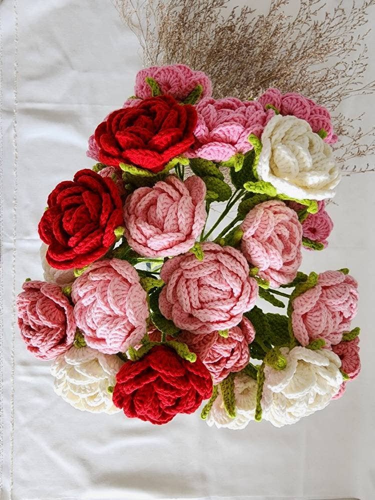 Quince Fables – Engroshandel Kunstige blomster – Hæklet David Austin rose9