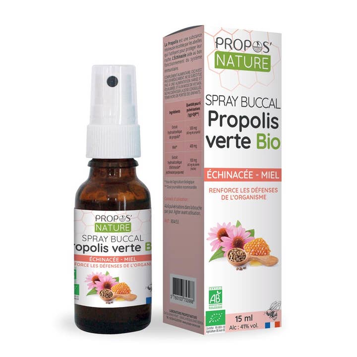 Propos'Nature – Suplemento/vitamina oral por atacado – Spray Bucal Própolis, Mel Equinácea - 15 Ml - Dor de Garganta1