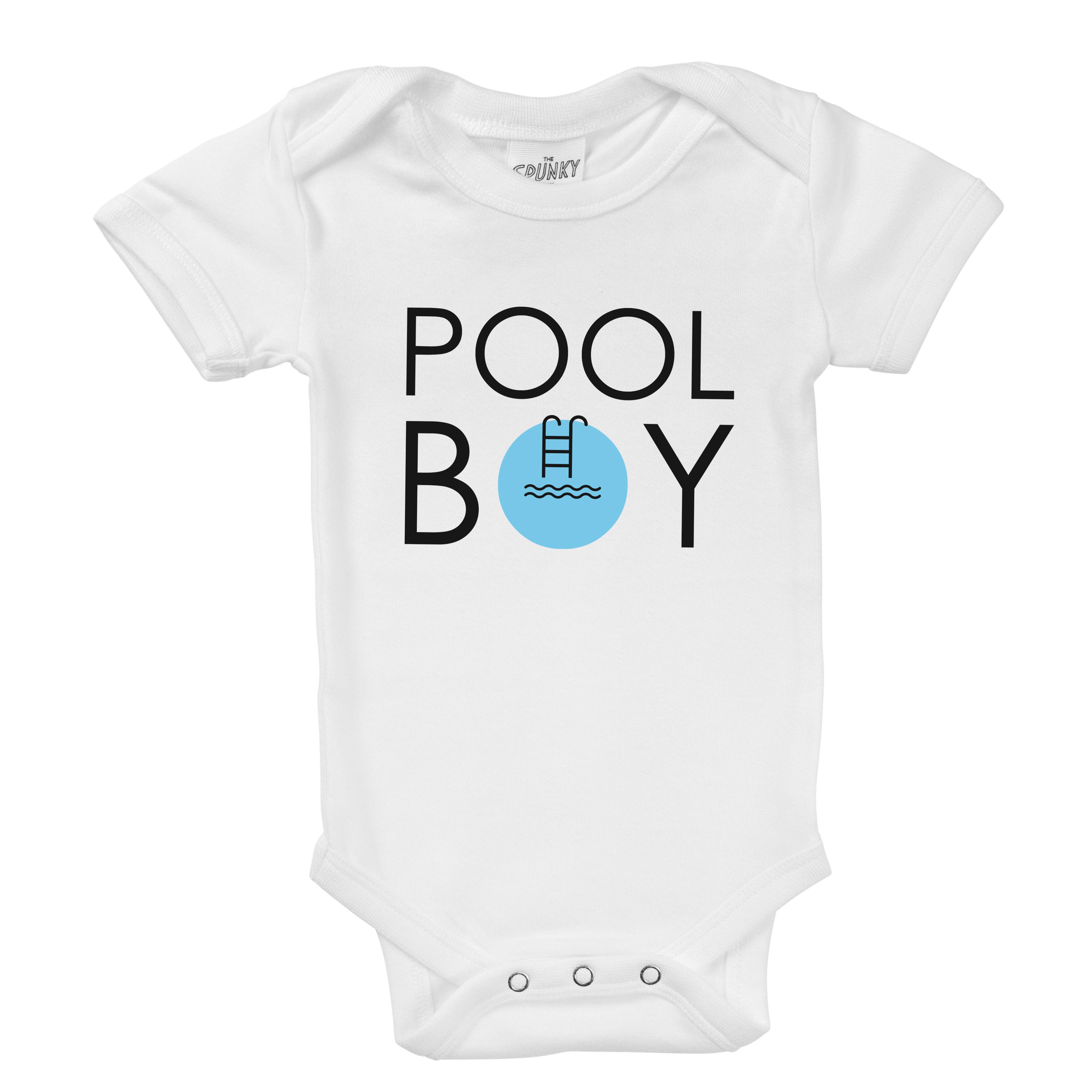 Spunky Stork – Großhandel T-Shirt mit Siebdruck – Kinder – Pool Boy Lustiges Sommer Kleinkind Kinder Bio Baby T-Shirt7