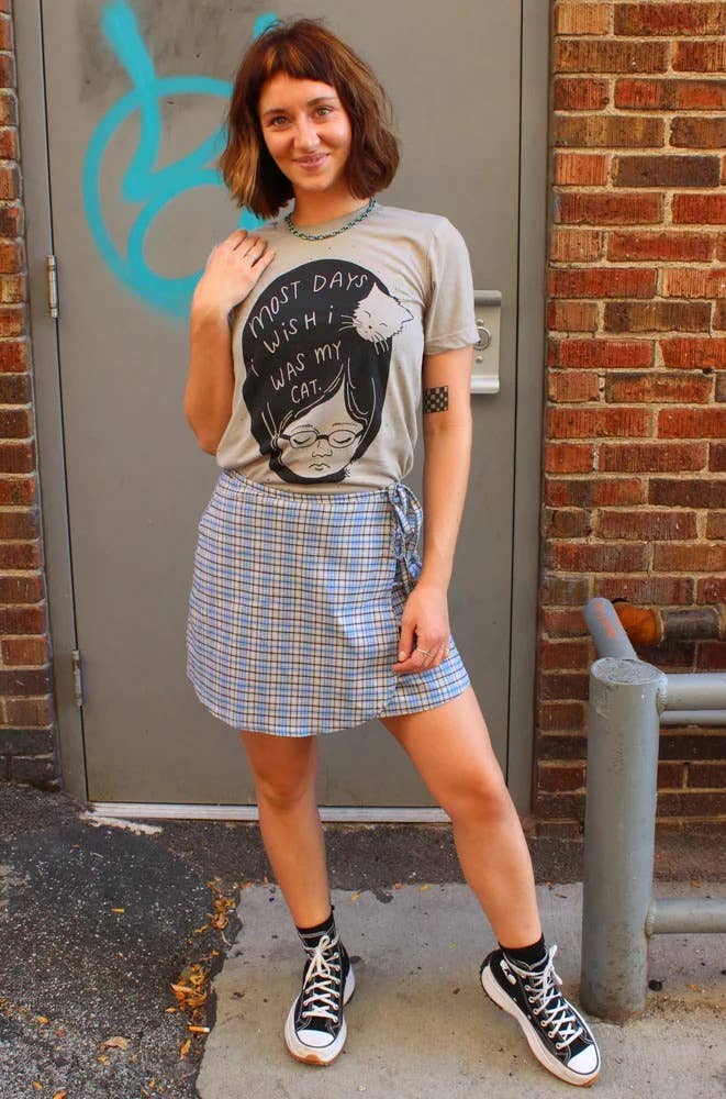 Yonder Studios - Wholesale Screen Printed T-Shirt - Women's - I Wish I Was My Cat Shirt2