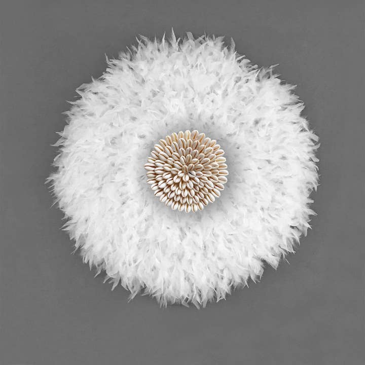 Geometrik Design - Wholesale Wall Stone - Dark Gray Juju Hat With Shells Jujuhat Feathers1