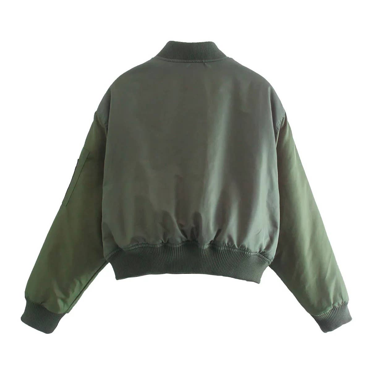 GREEN Flight jacket-style short cotton-padded jacket for wholesale on Faire3