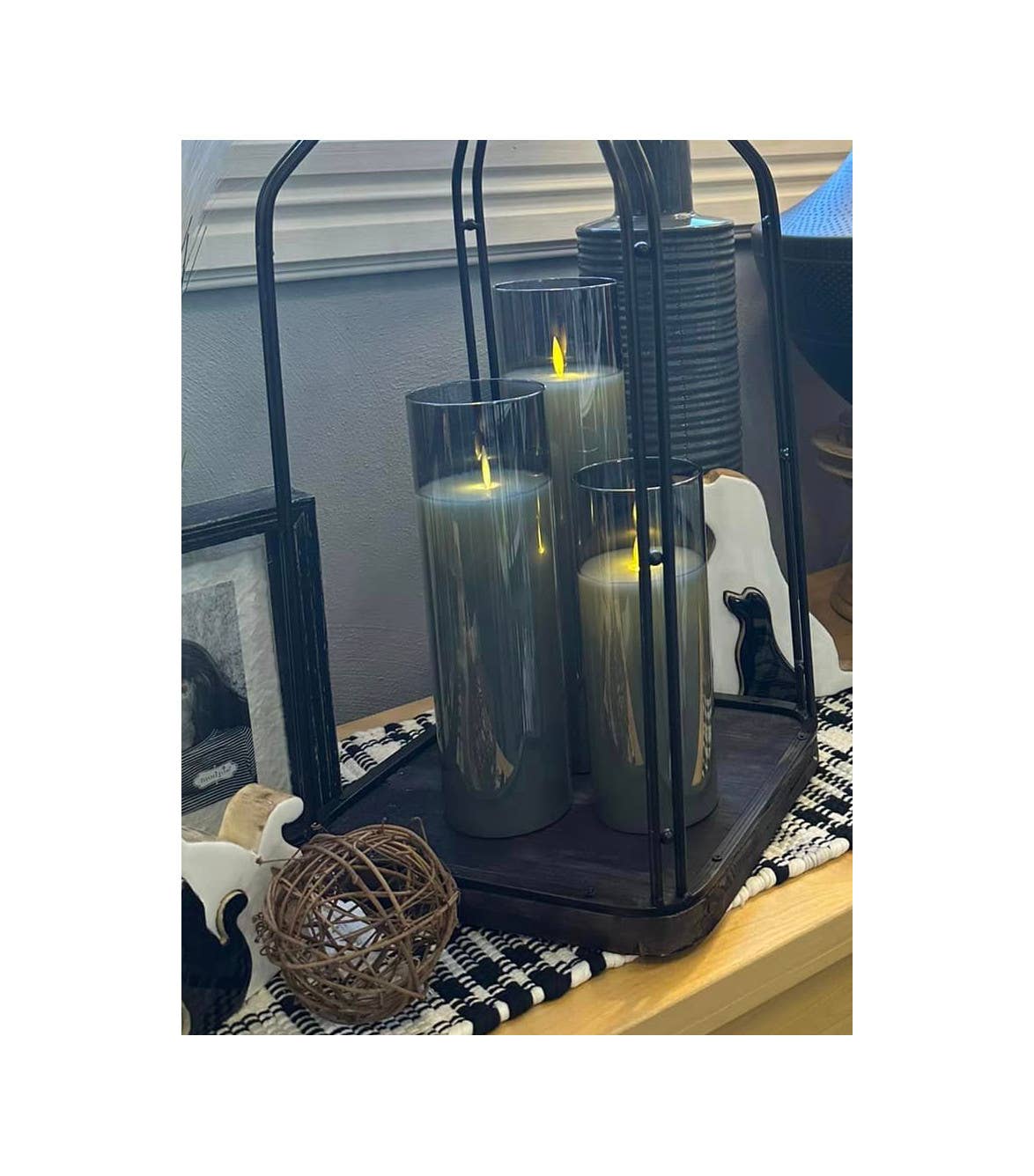 Will's Company - Wholesale Flameless Candle - LED Candle in Glass Cylinder w/Flickering Flame & Remote S/38