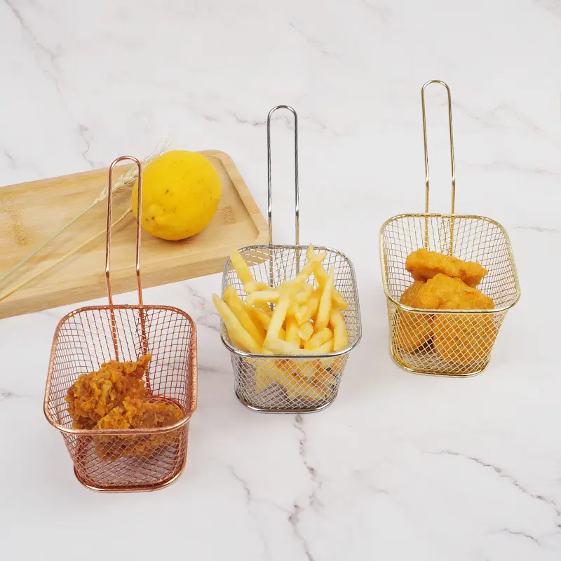 Sostraw & SmartThings - Wholesale Appetizer Serveware - Fries Basket - Squared shape - 4 colors8