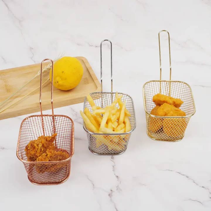 Sostraw & SmartThings - Wholesale Appetizer Serveware - Fries Basket - Squared shape - 4 colors8
