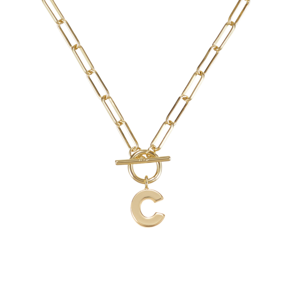 Toggle Initial Necklace in Gold for wholesale on Faire51