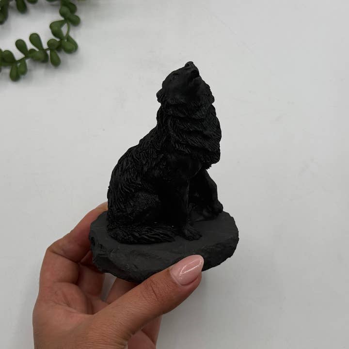 Meraki Gemstones - Wholesale Decorative Figurine - Shungite Figurine Wolf - EMF Protection