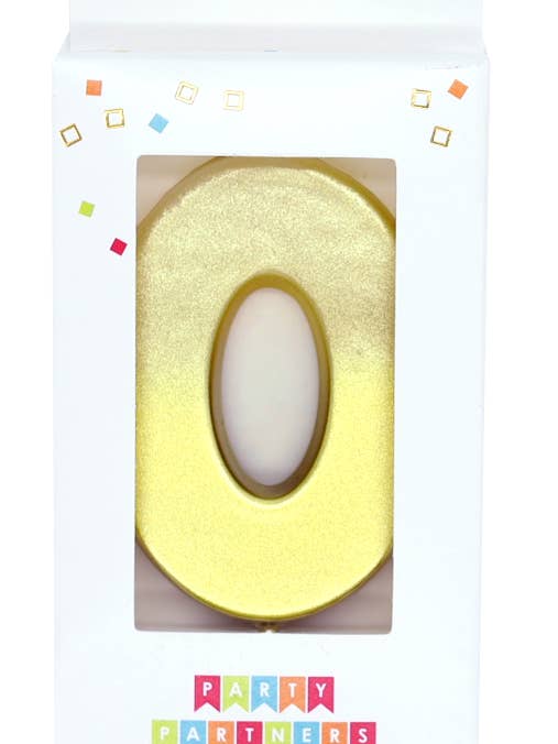 0 Gold Ombre Number Candle for wholesale by Party Partners