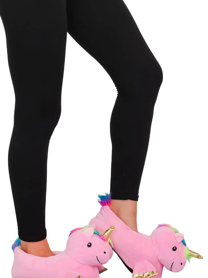 Cap Zone - Wholesale Slippers - Women's - Unicorn Plush Indoor Lounge Sock Slippers14