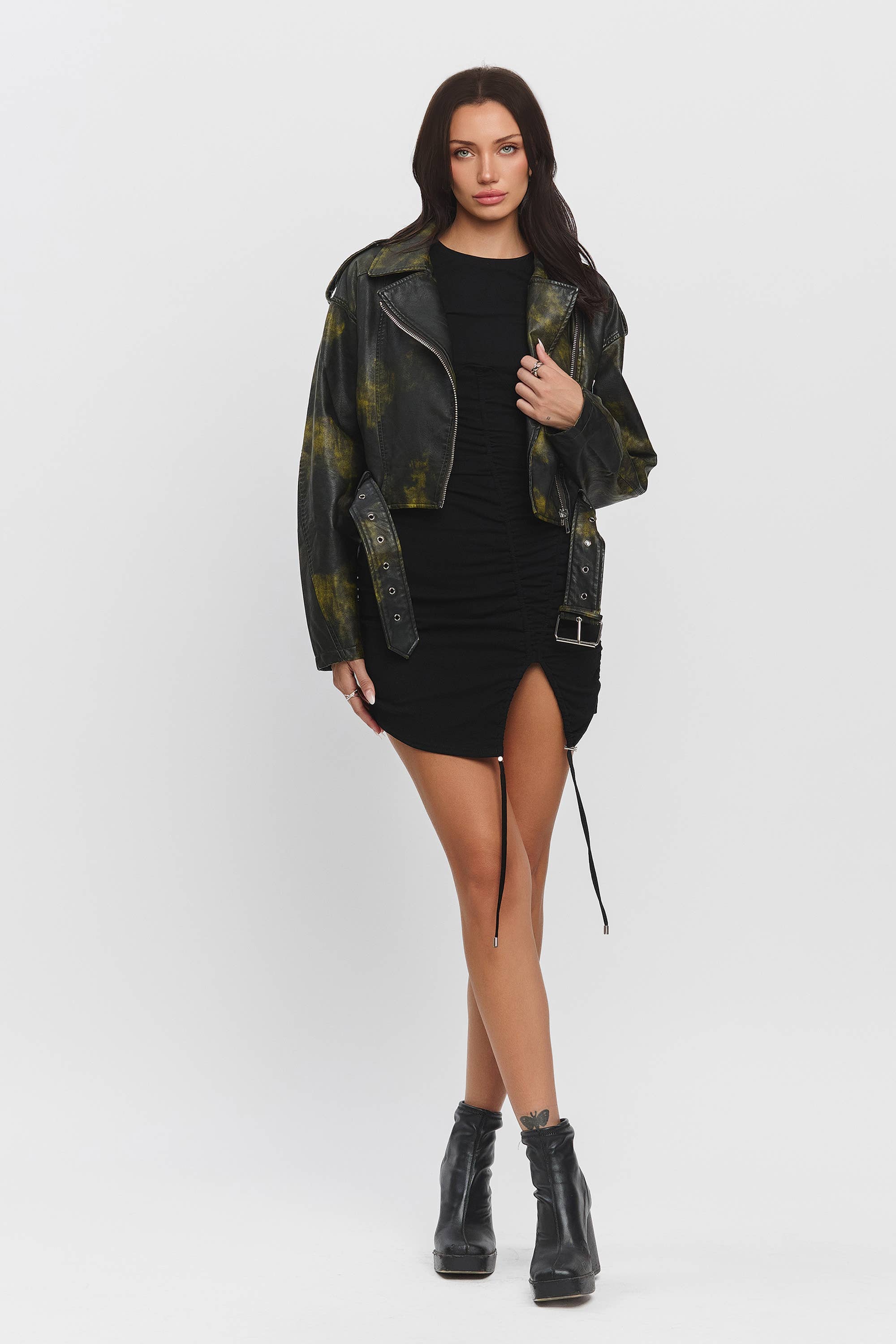 No Vacancy - Wholesale Dress - Women's - Jersey long sleeve ruched mini dress9