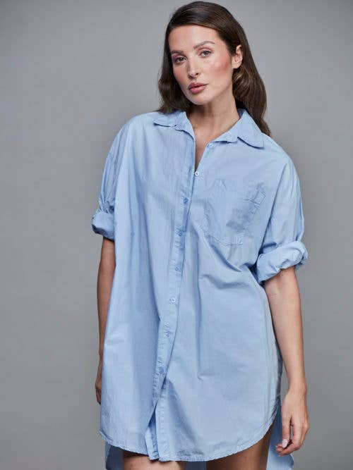 SixtyDays - Vendita all'ingrosso Camicia button down - Donna - Camicia boyfriend oversize in cotone - 40 colori1