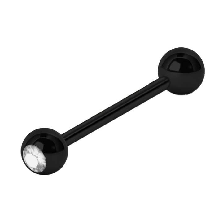 Surgical steel barbell with crystal (1.6 mm) for wholesale by Bodywings