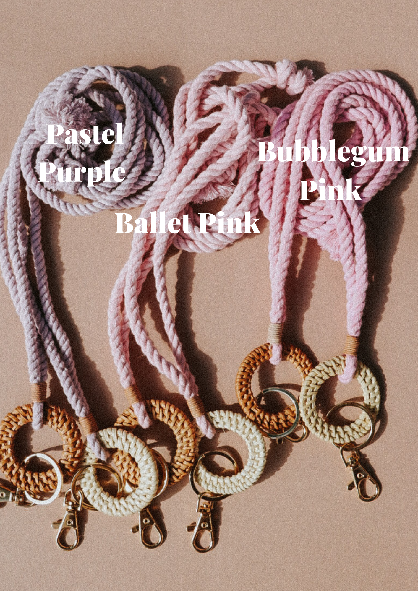 DayCrafter – wholesale Snodd - Dam – Rattan Nyckelring Nyckelband - Macrame Snodd - Boho Snodd2