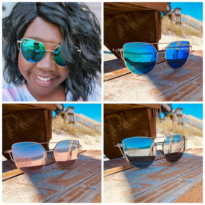 Briano Wholesale - Wholesale Sunglasses - Women's - Mirrored Metal Sunnies