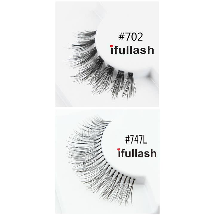 KC Factory - Wholesale False/Fake Eyelashes - Eyelashes Black 12Pair - Human Hair (100LASH-01)8