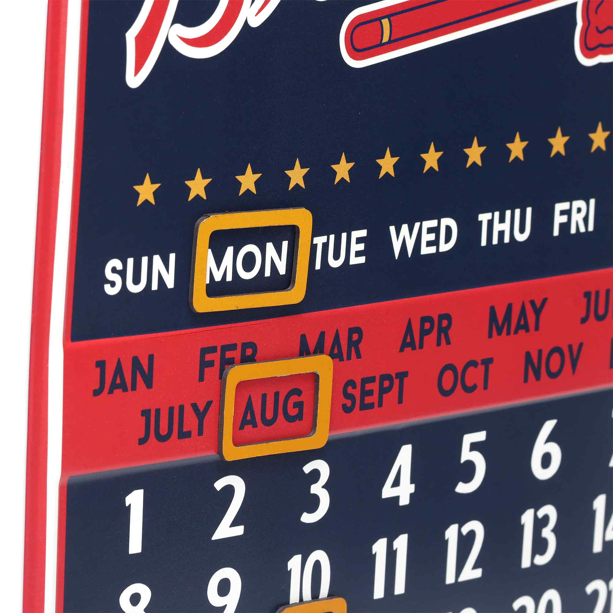 Open Road Brands, LLC - Wholesale Sign - Atlanta Braves Perpetual Calendar Metal Sign2