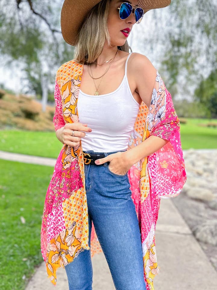 Multi Patchwork Printed Kimono Cover Up and other Purchase Wholesale patchwork kimono. Free Returns & Net 60 Terms on Faire trending on Faire.