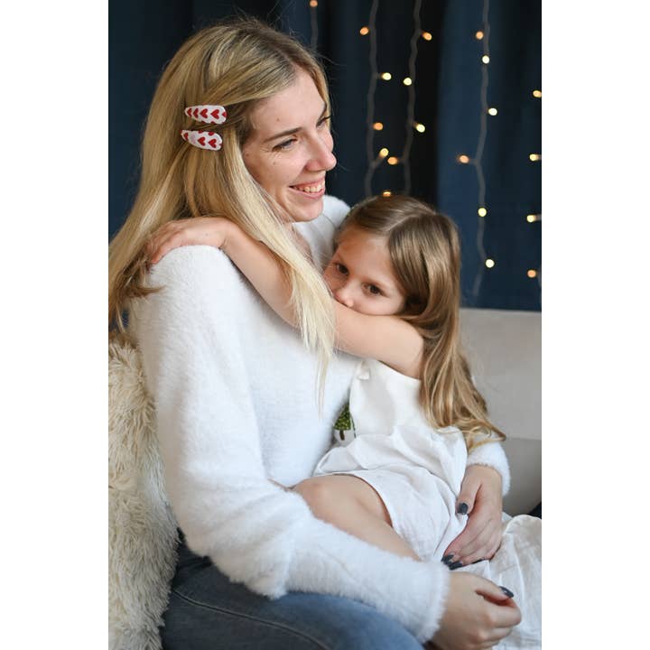 Lanika Atelier, Nika Korošec s.p. - Wholesale Hair Clip - Kids - Hair clips: Red and Pink hearts, Valentines day snap clips6