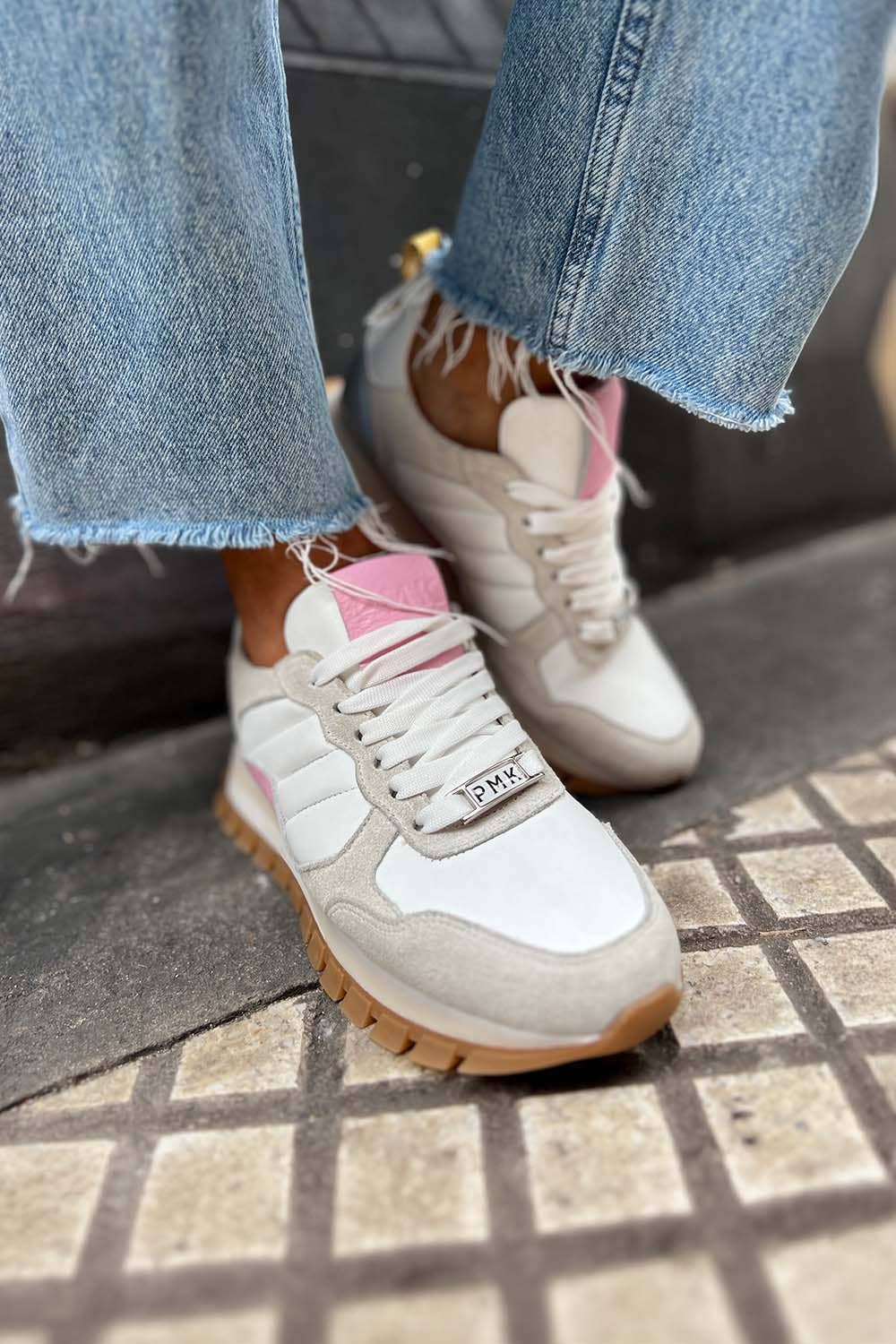 PMK SHOES - Wholesale Lifestyle Sneakers - Women's - Mule - Pink - Handmade Cow Leather Sneakers7