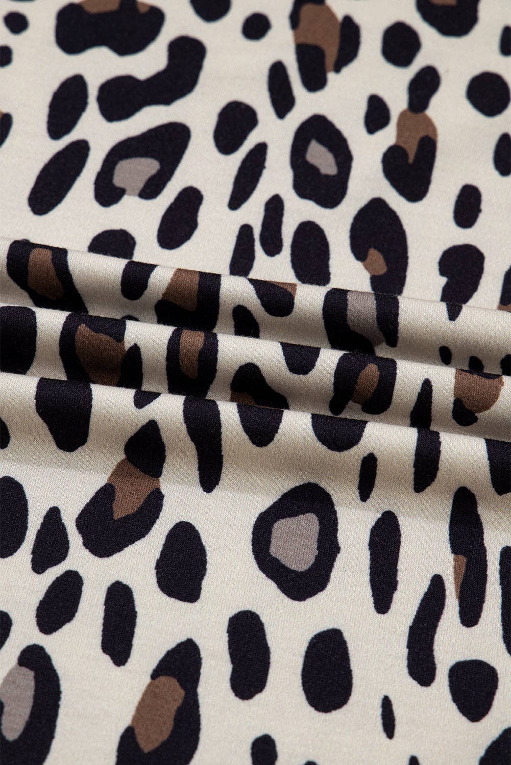 Khaki Exposed Seam Patched Pocket Plus Size Drawstring Leopard Wide Leg Pants for wholesale on Faire7