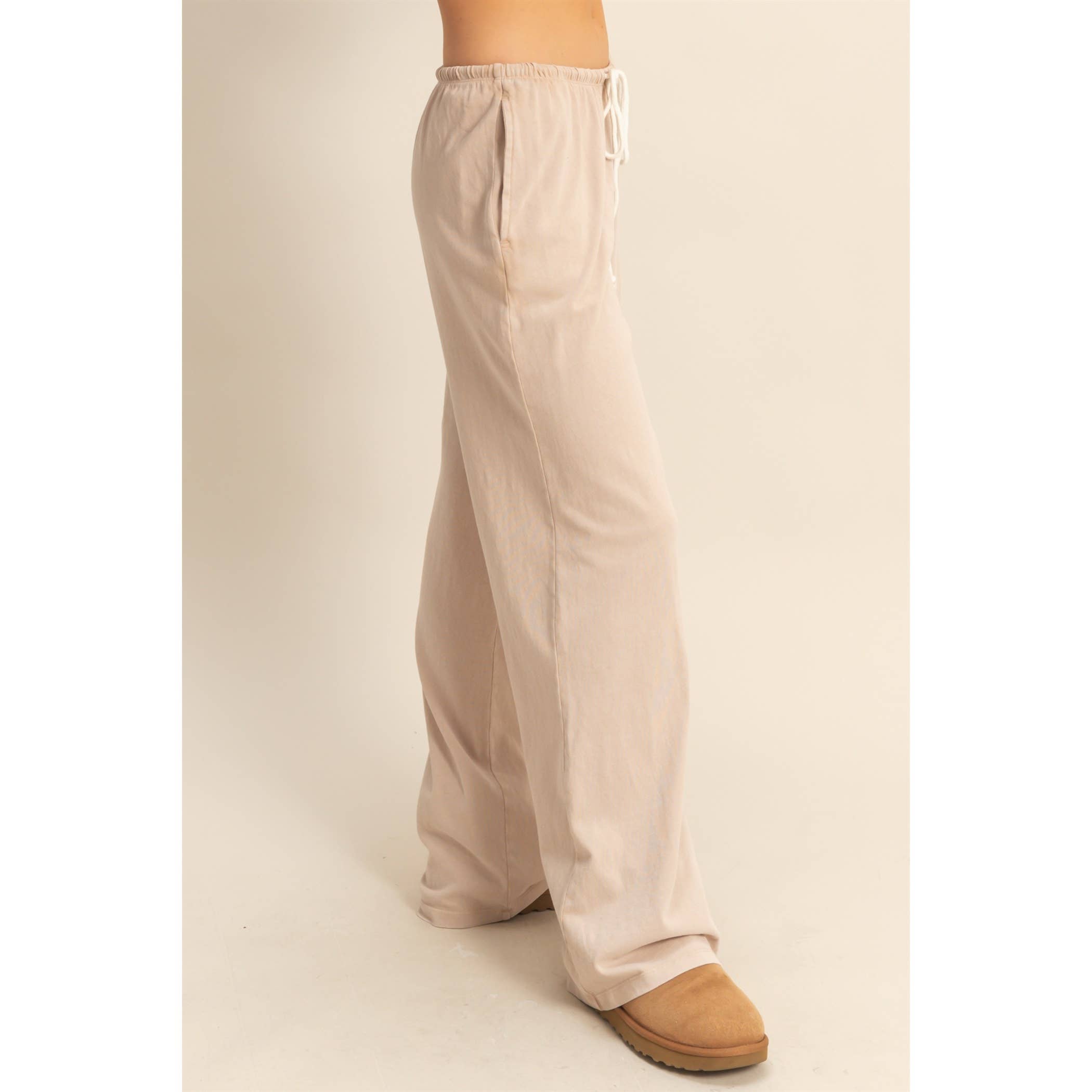 Double Zero - Vendita all'ingrosso Pantaloni sportivi/da jogging loungewear - Donna - Pantaloni rilassati a vita con coulisse lavati con minerali19