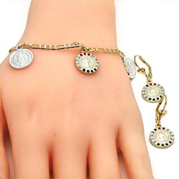 Tricolor Saint Benedict smykkesæt for engroshandel hos Angelluz