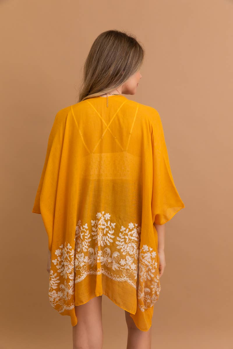 Leto Accessories - Wholesale Kimono - Women's - Lightweight Summer Kimono | Floral Embroidery & Tassels 🌻8