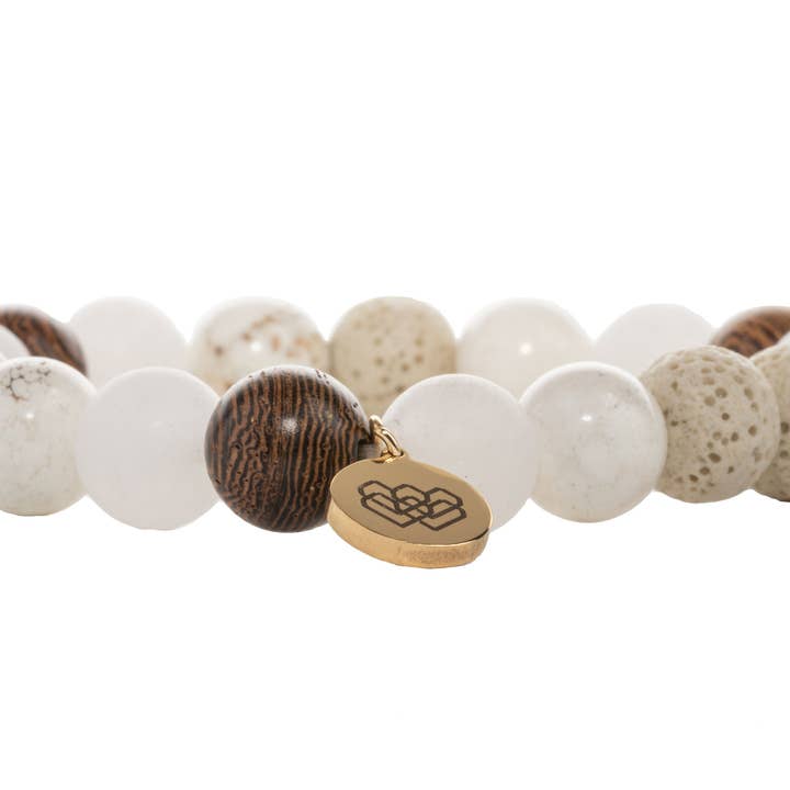 Rosewood + Lava Beaded Diffuser Bracelet for wholesale by I AM LOVE PROJECT INC.