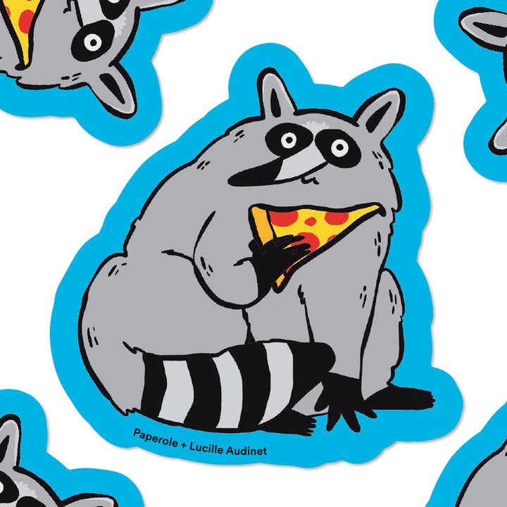 Paperole - Wholesale Sticker - RACCOON PIZZA – Bumper Sticker0