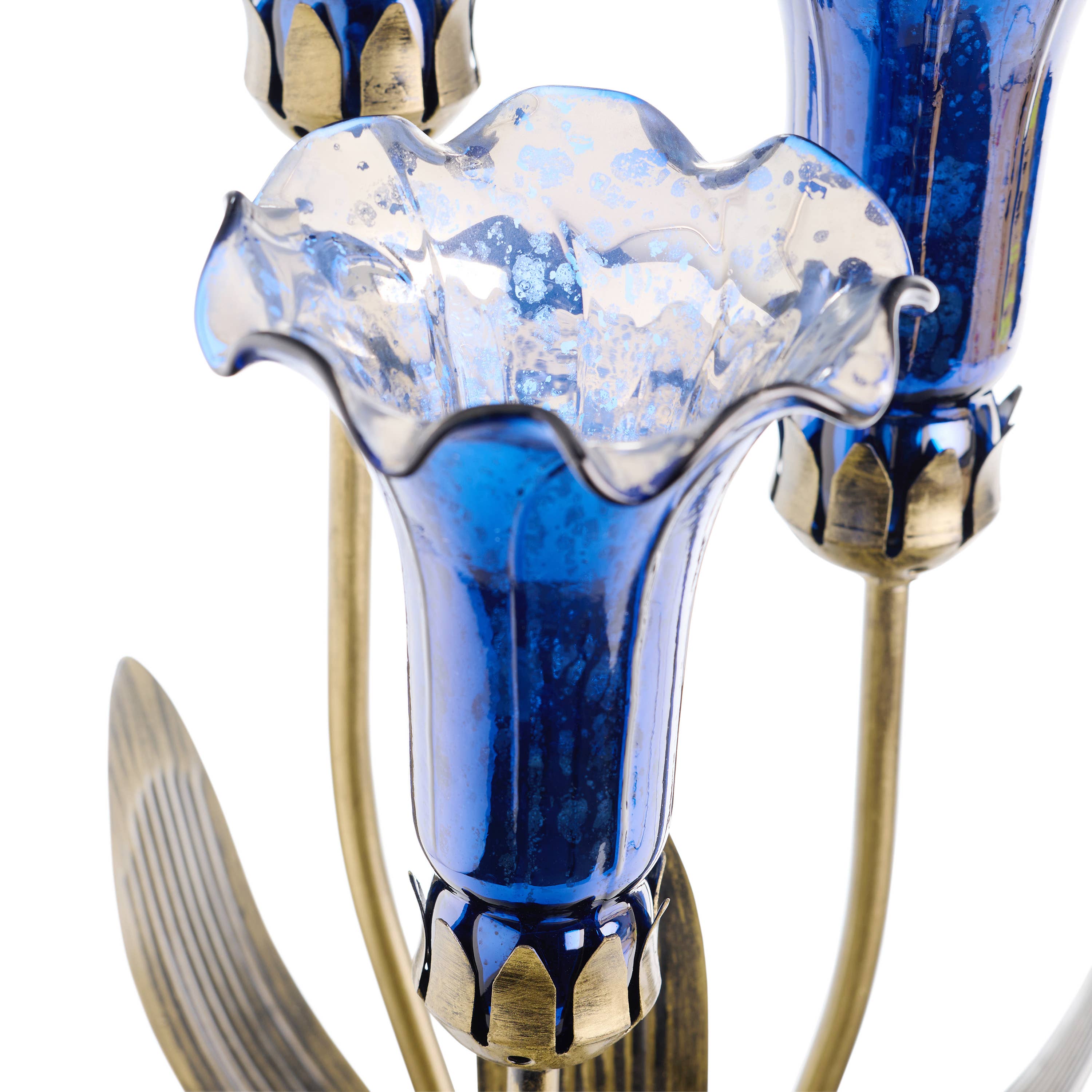 River of Goods - Wholesale Accent/Desk Lamp - 21"H Blue Mercury Glass 3 Lily Uplight Table Lamp9