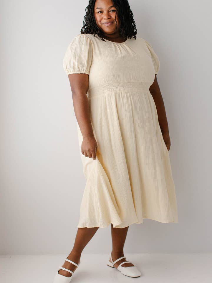 Robe Midi en Gaze de Coton 'Alicia' pour la vente par The Main Street Exchange