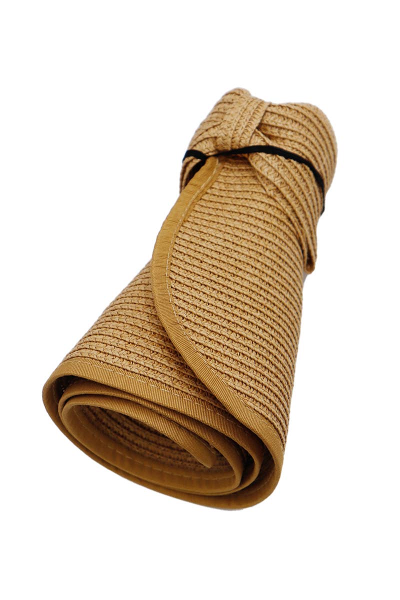 Assorted Pack And Go Paper Straw Wide Roll-up Sun Hat for wholesale on Faire7