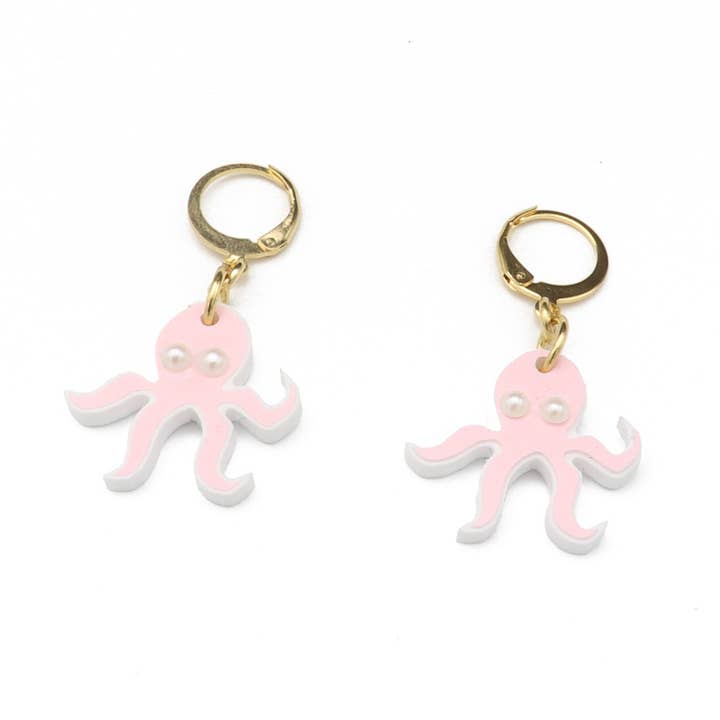 Mini Pink Crab Charm Earring for wholesale by dconstruct