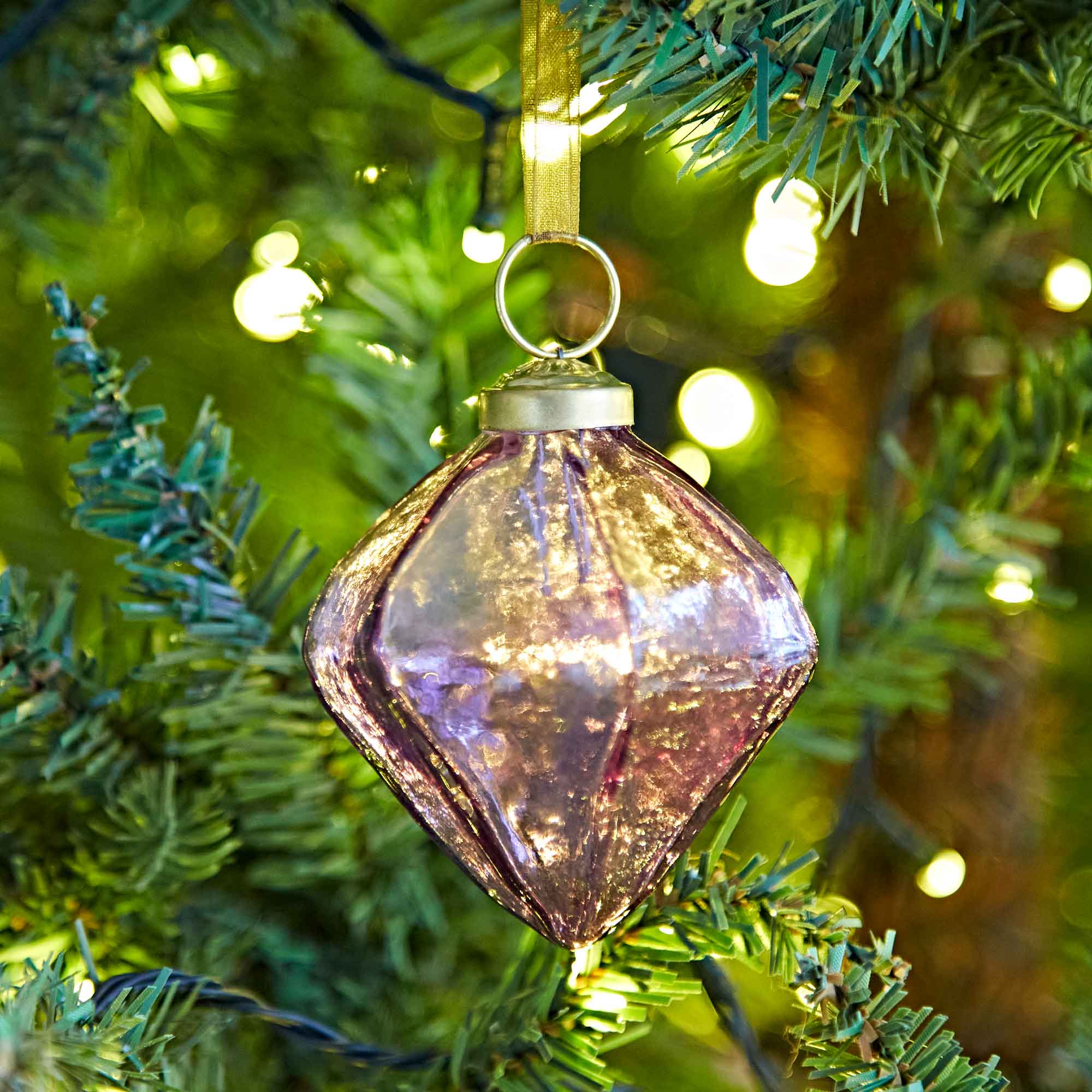 The Paper High Gift Company Limited - Wholesale Ornament Set - Coloured Recycled Glass Diamond Baubles - Handmade7