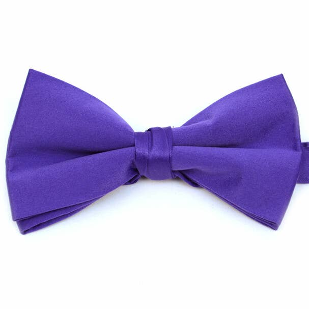 Men's 2.5" Poly Satin Banded Bow Ties for wholesale by Selini New York